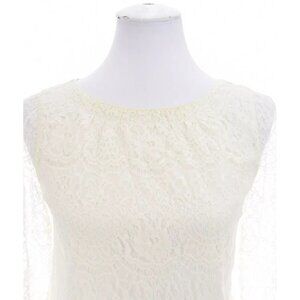 Fossil Womens Lace Overlay Blouse Top Boho Festival Ivory Sz Medium